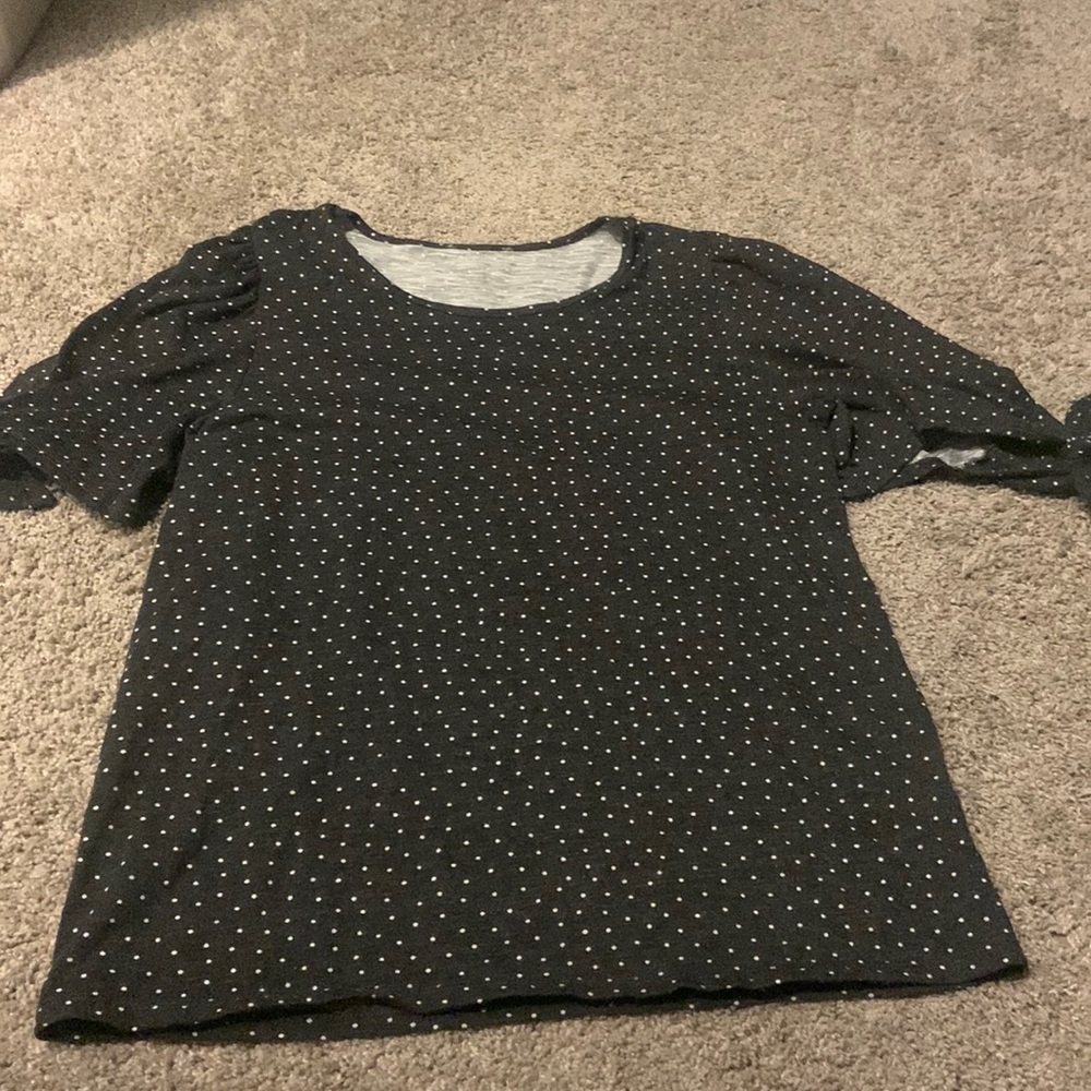 Grey and White Polka Dot Tee